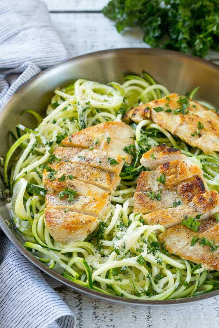 one pan meal healthy light chicken alfredo and chicken breasts 