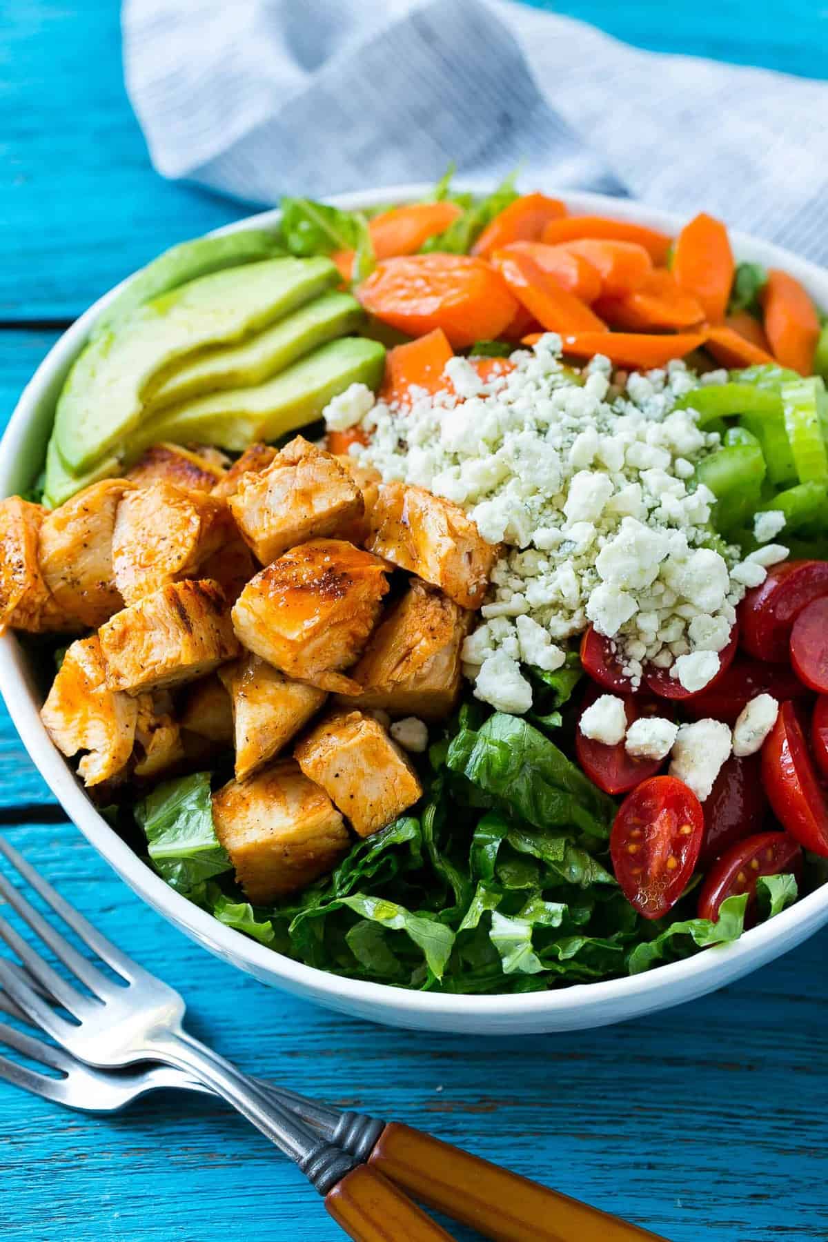Easy Buffalo Chicken Salad- Healthy Fitness Meals