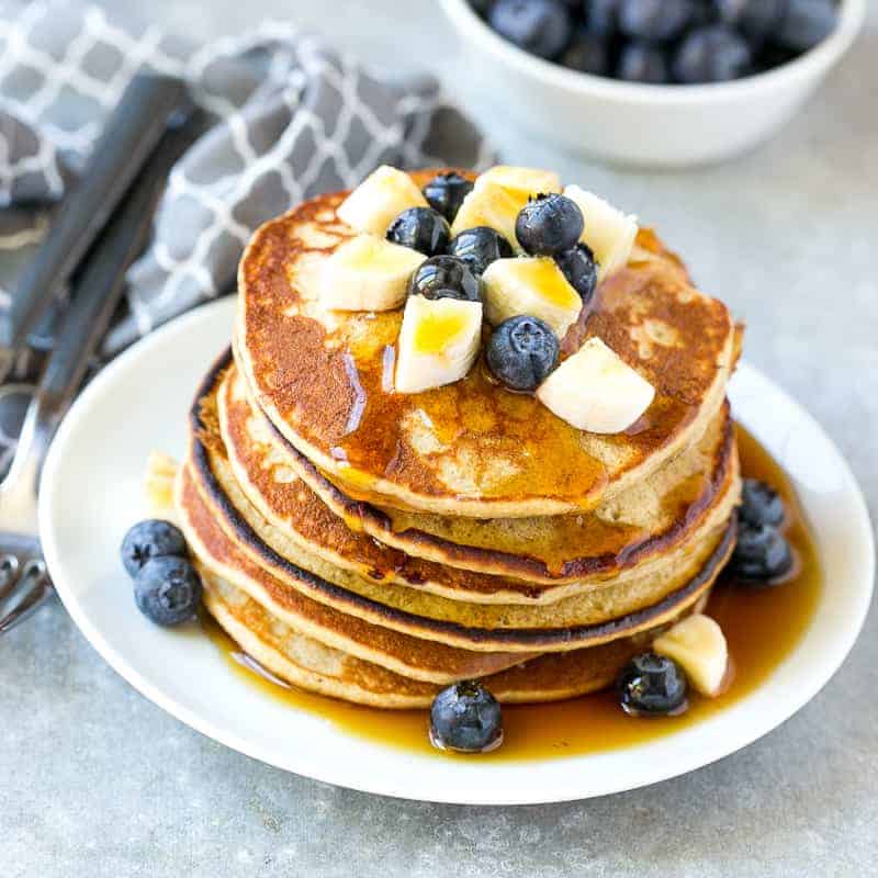 Blueberry Banana Pancakes Healthy Breakfast Pancakes