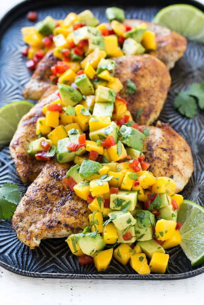 Healthy Grilled Chicken With Mango Avocado Salsa Recipe   Mom Secret