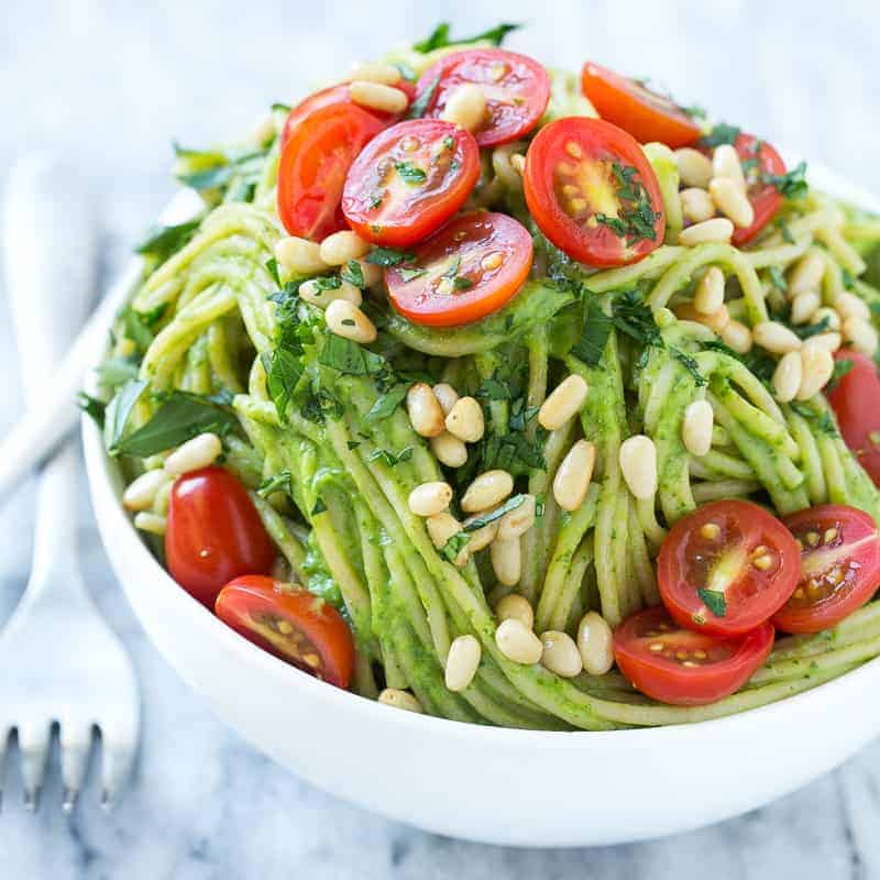 spinach and avocado pasta