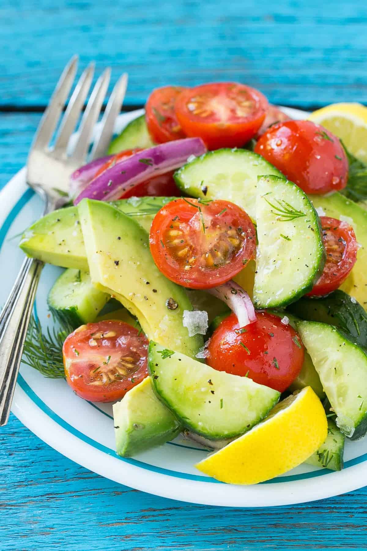 Avocado Cucumber Tomato Salad