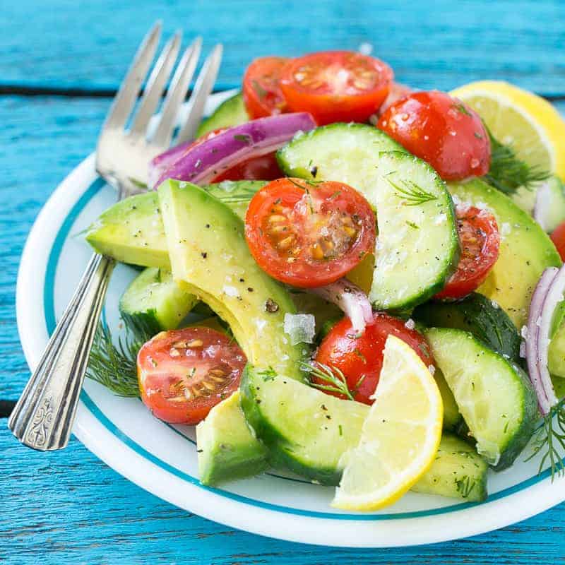 Summer Avocado Cucumber Tomato Salad