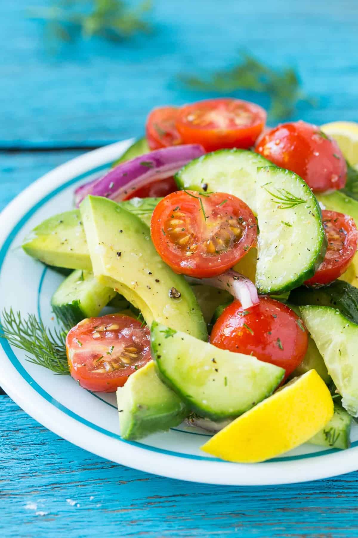 Avocado Cucumber Tomato Salad