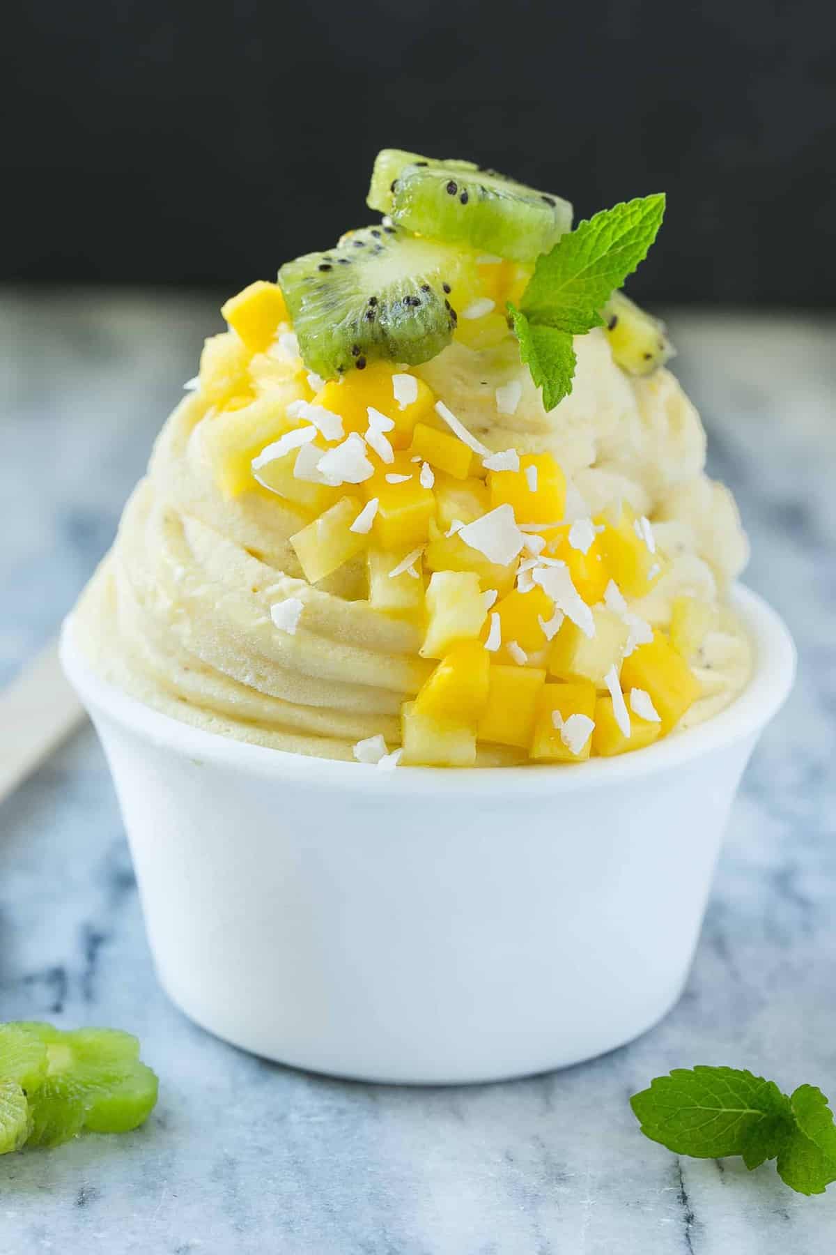 Homemade Banana Ice Cream in a cup