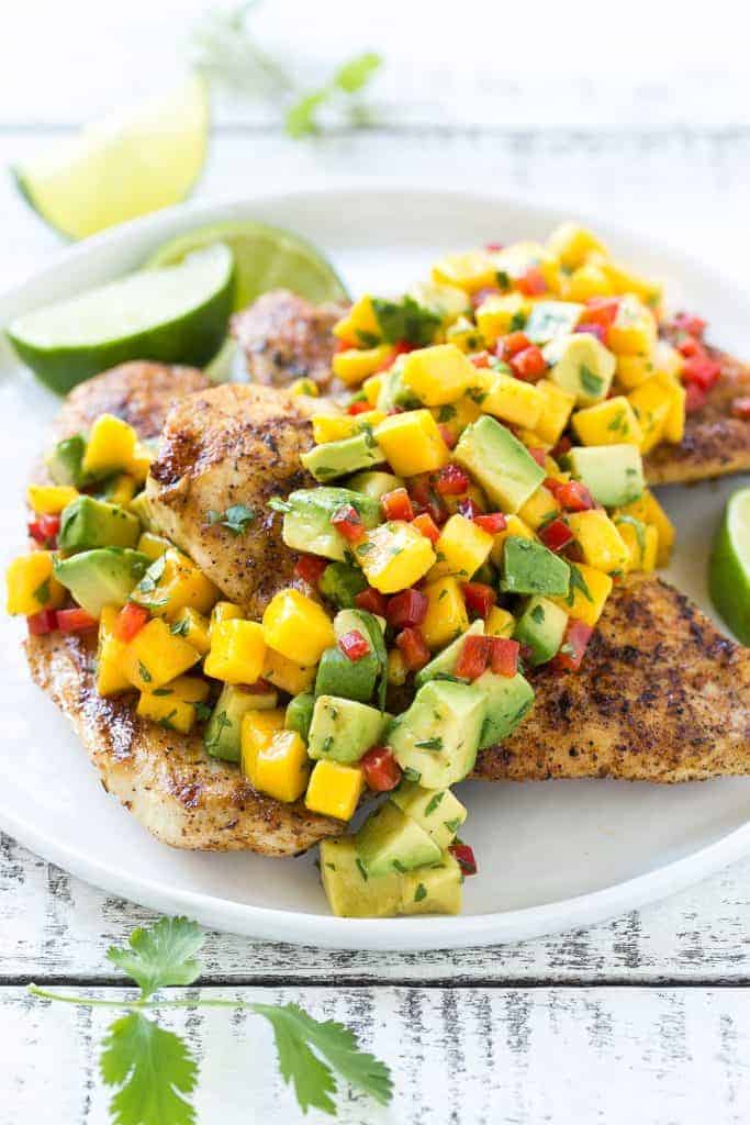 Healthy Grilled Chicken with Mango Salsa Recipe | Healthy Fitness Meals