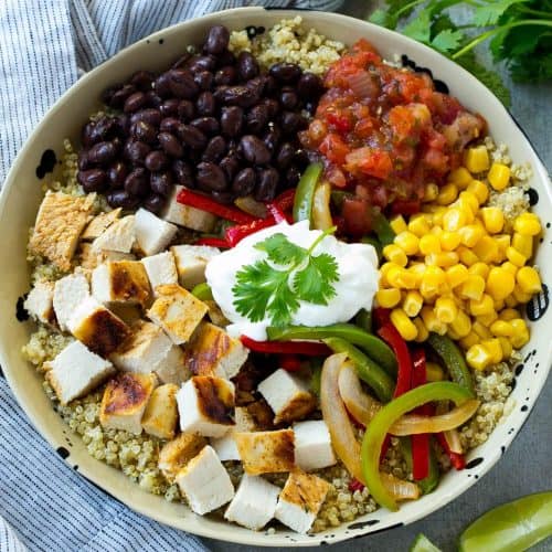 Mexican Chicken Quinoa Bowl Recipe | Healthy Fitness Meals