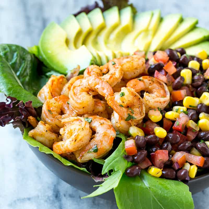 salad bowl salsa and avocado