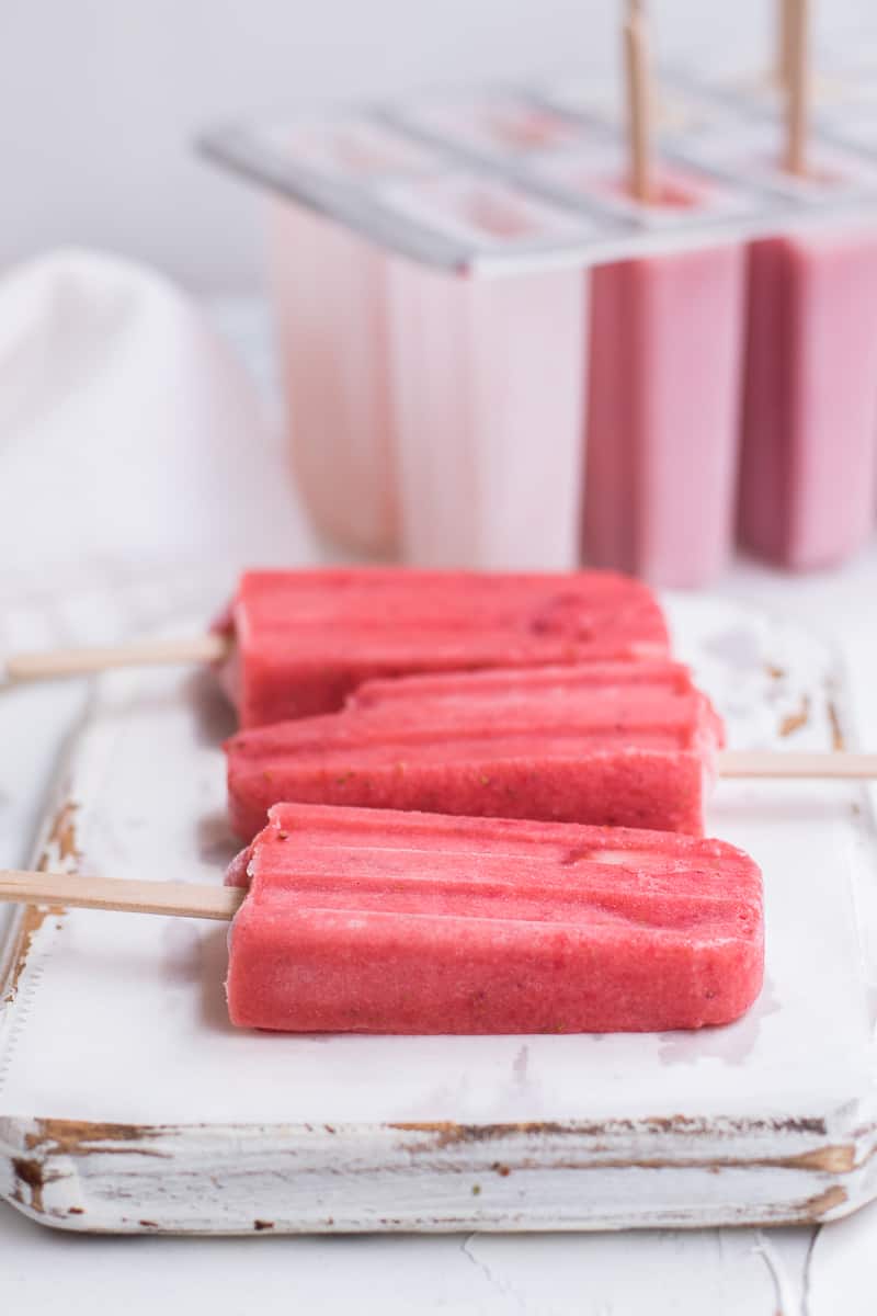 berry sweet Popsicles on tray