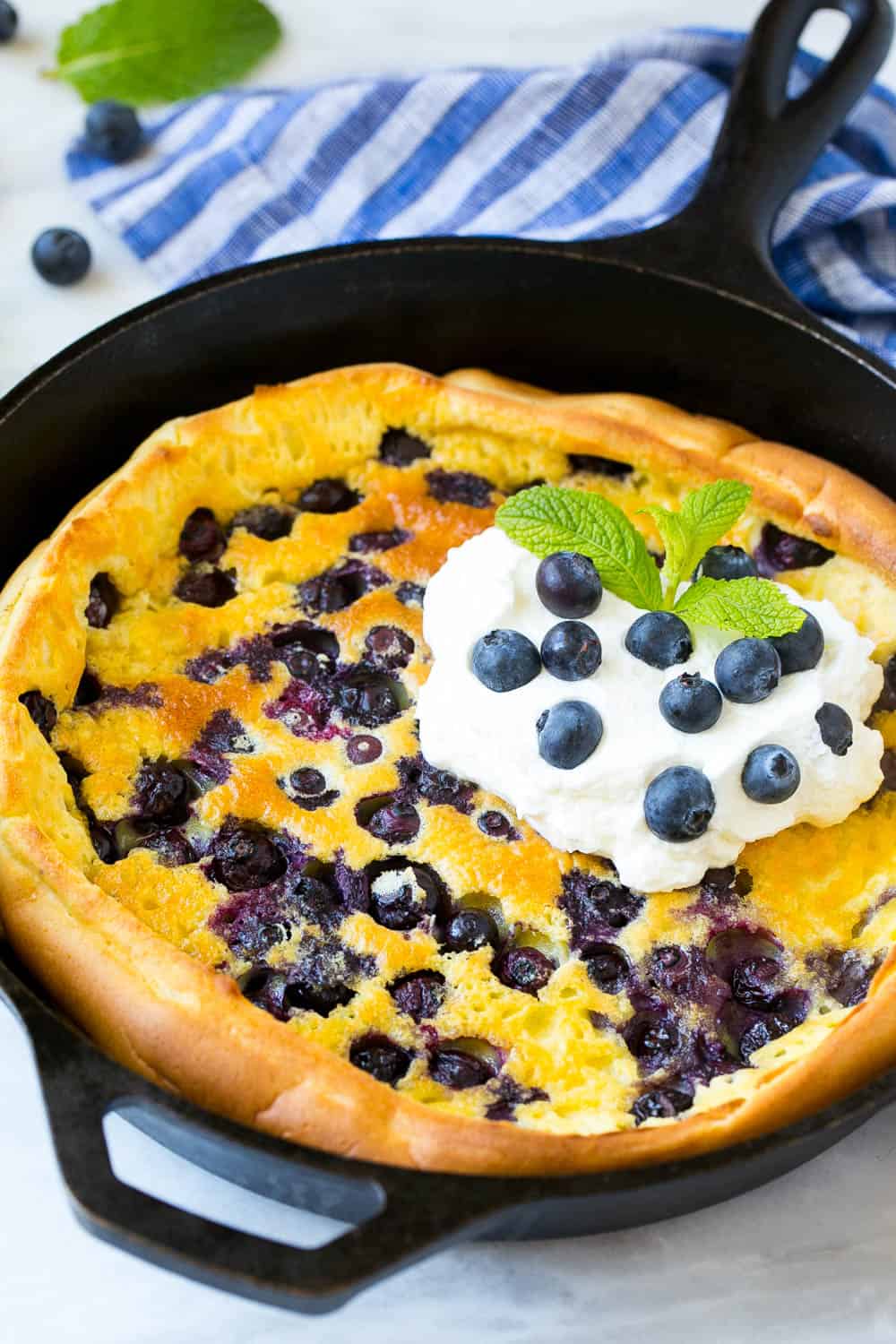 easy blueberry breakfast recipe in a skillet