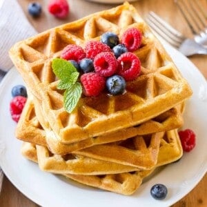 Fluffy Protein Waffles Recipe {Keto-Friendly} | Healthy Fitness Meals