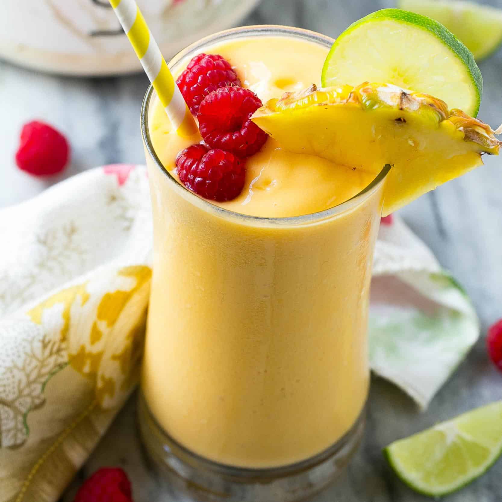 Easy Tropical Protein Smoothie Recipe Healthy Fitness Meals