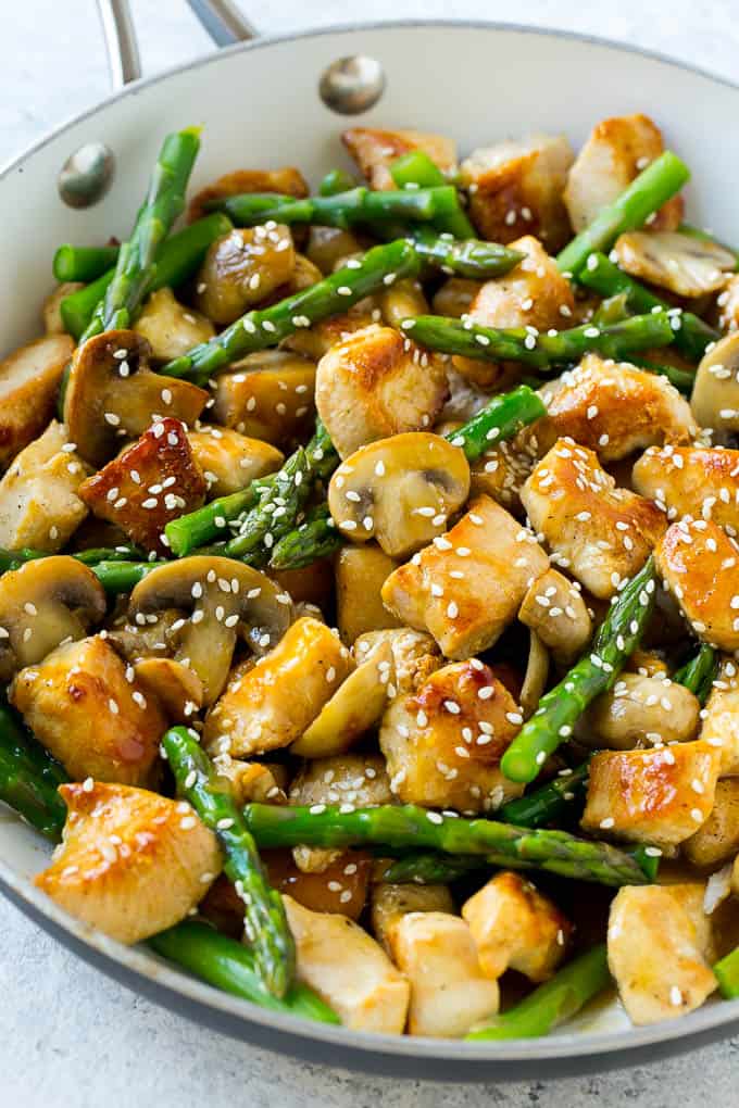 Easy Chicken Asparagus Stir Fry Recipe | Healthy Fitness Meals