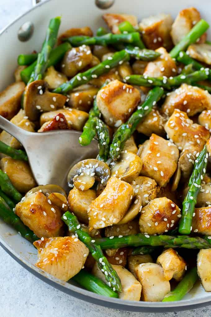 chicken Mushroom and Asparagus Stir Fry