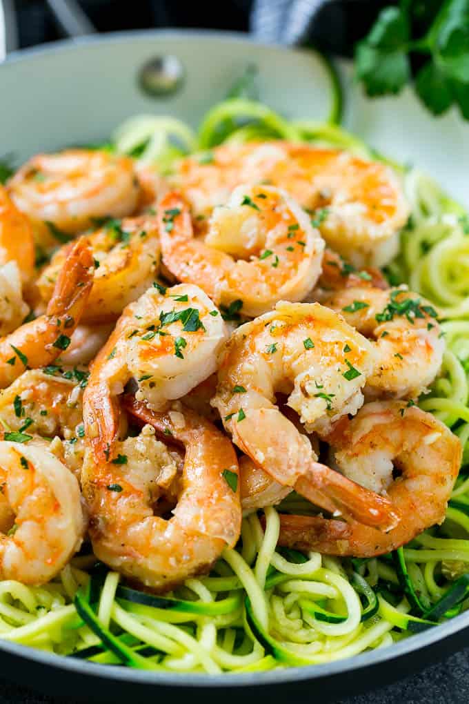 Easy Keto Shrimp Scampi Zoodles { + VIDEO } Healthy