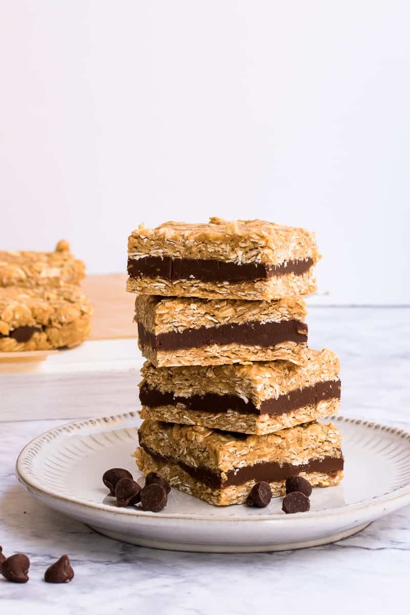 no bake Chocolate Filled Oat Bars