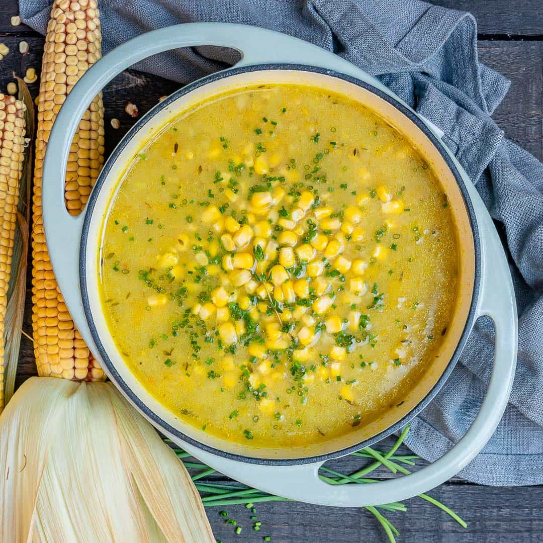 Healthy Summer corn chowder