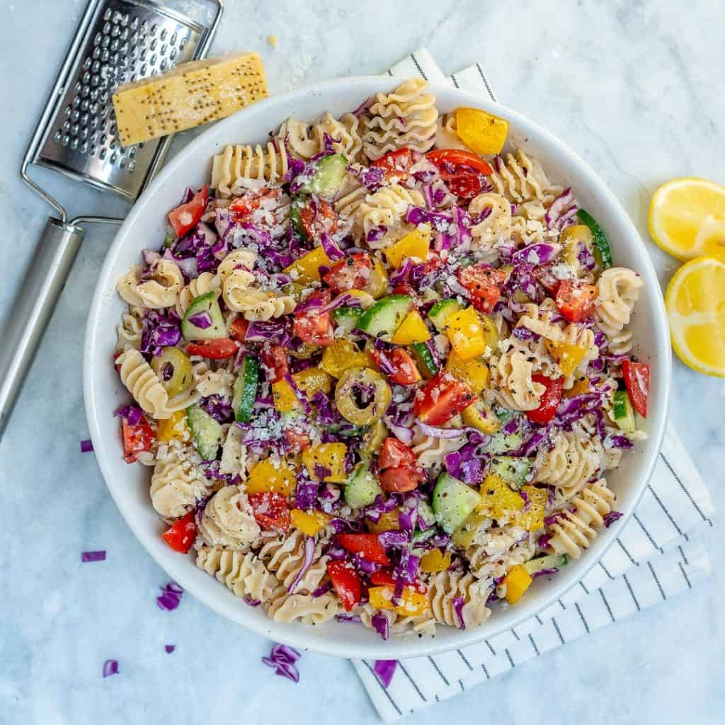 Simple and Easy Vegetarian Pasta Salad | Healthy Fitness Meals