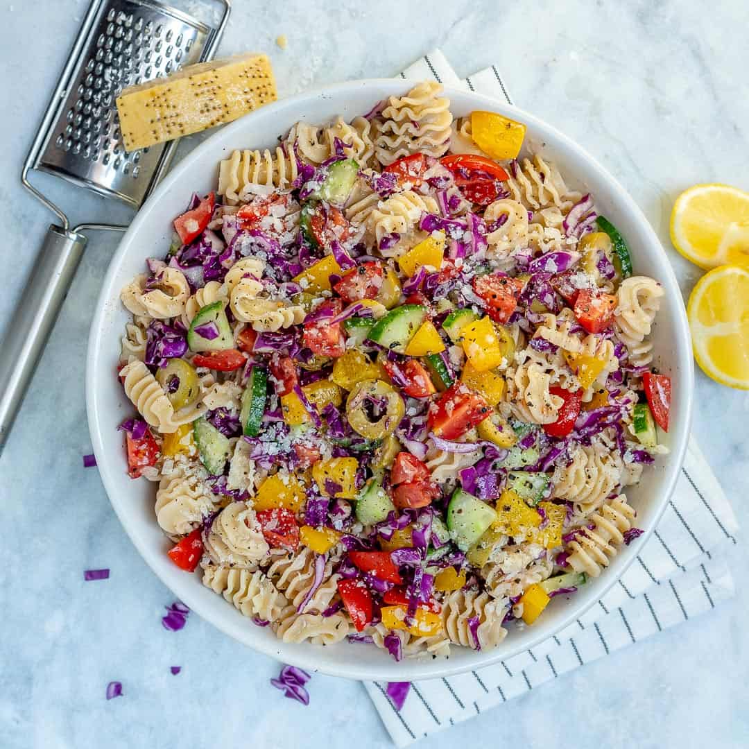 Simple and Easy Vegetarian Pasta Salad | Healthy Fitness Meals