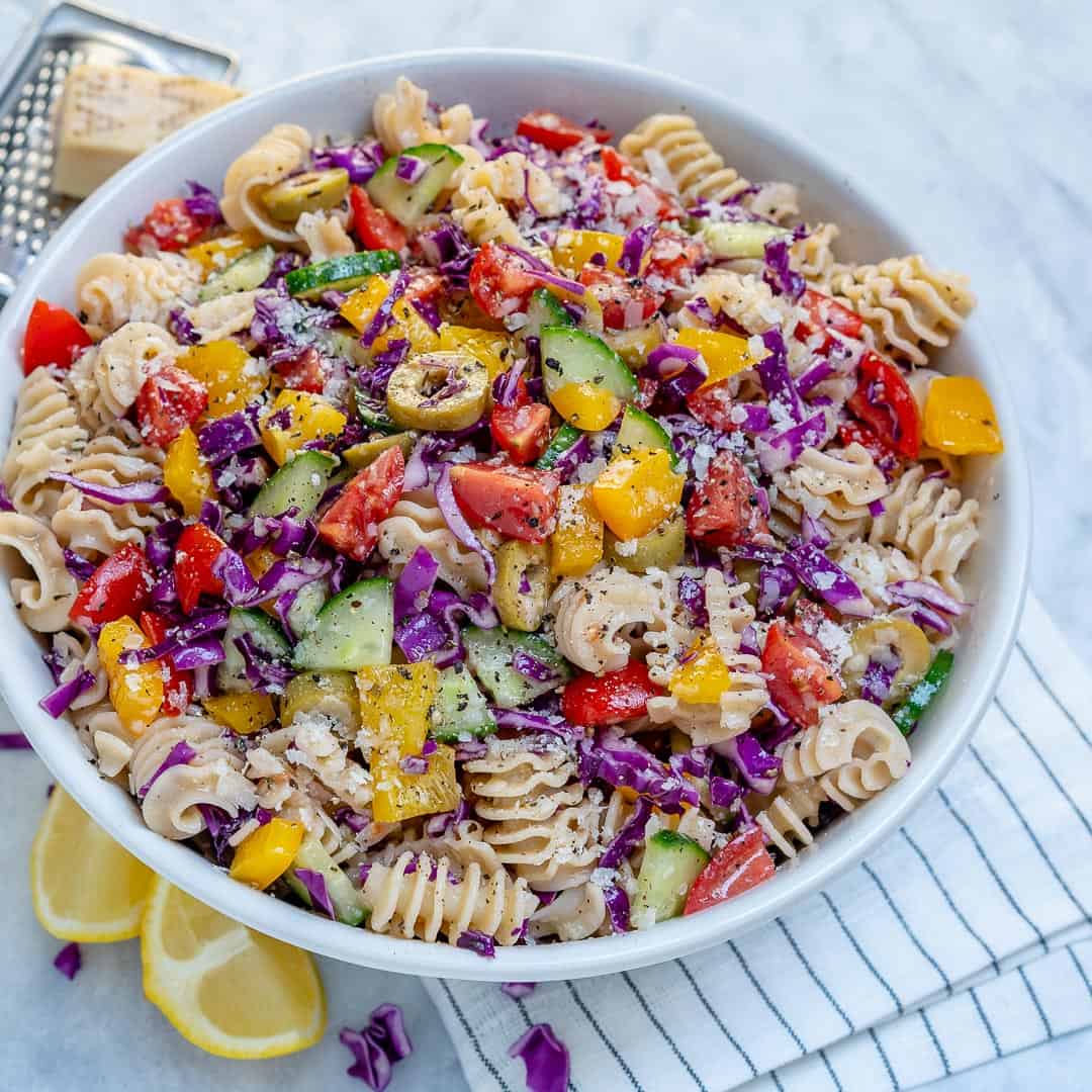 Simple and Easy Vegetarian Pasta Salad | Healthy Fitness Meals