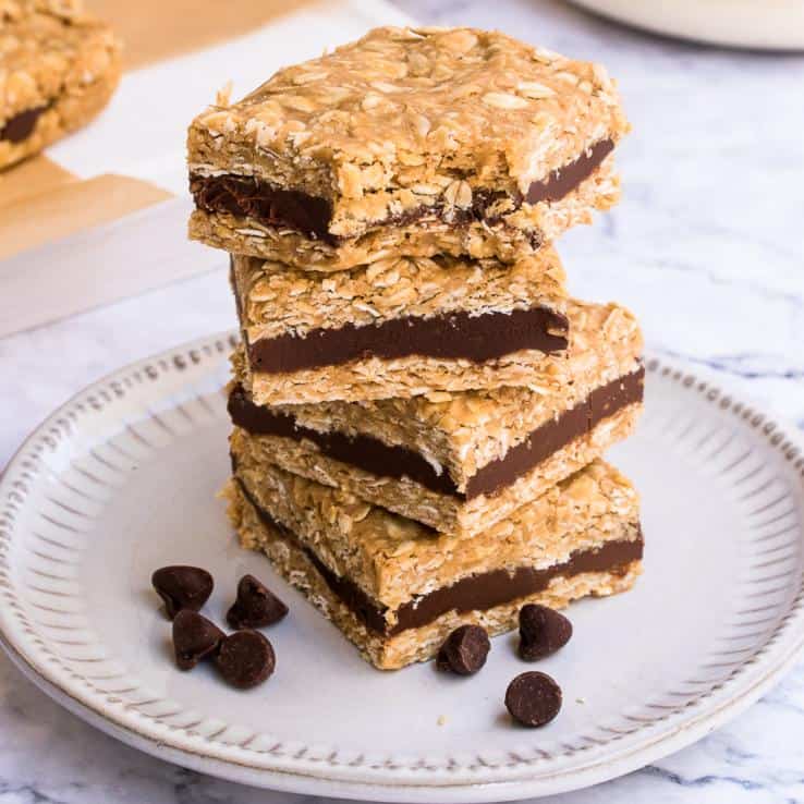 Chocolate Oat Bars (No Bake) - The Fit Peach