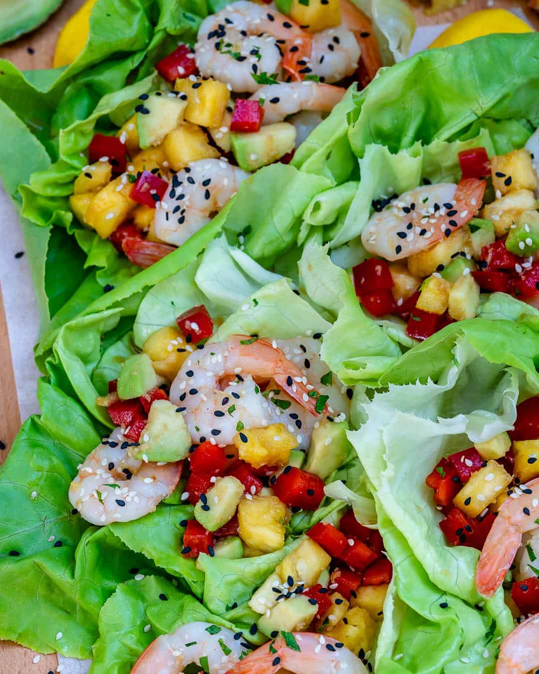 top down shot of easy lettuce wraps