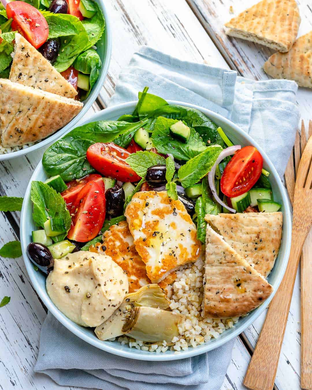 Greek salad bowls