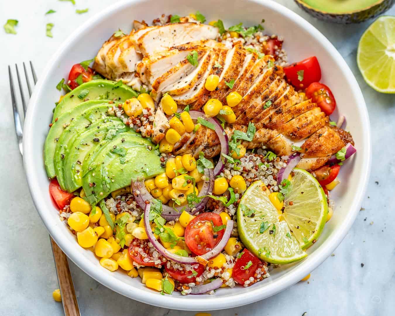 Mexican chicken lunch bowls - Simply Delicious