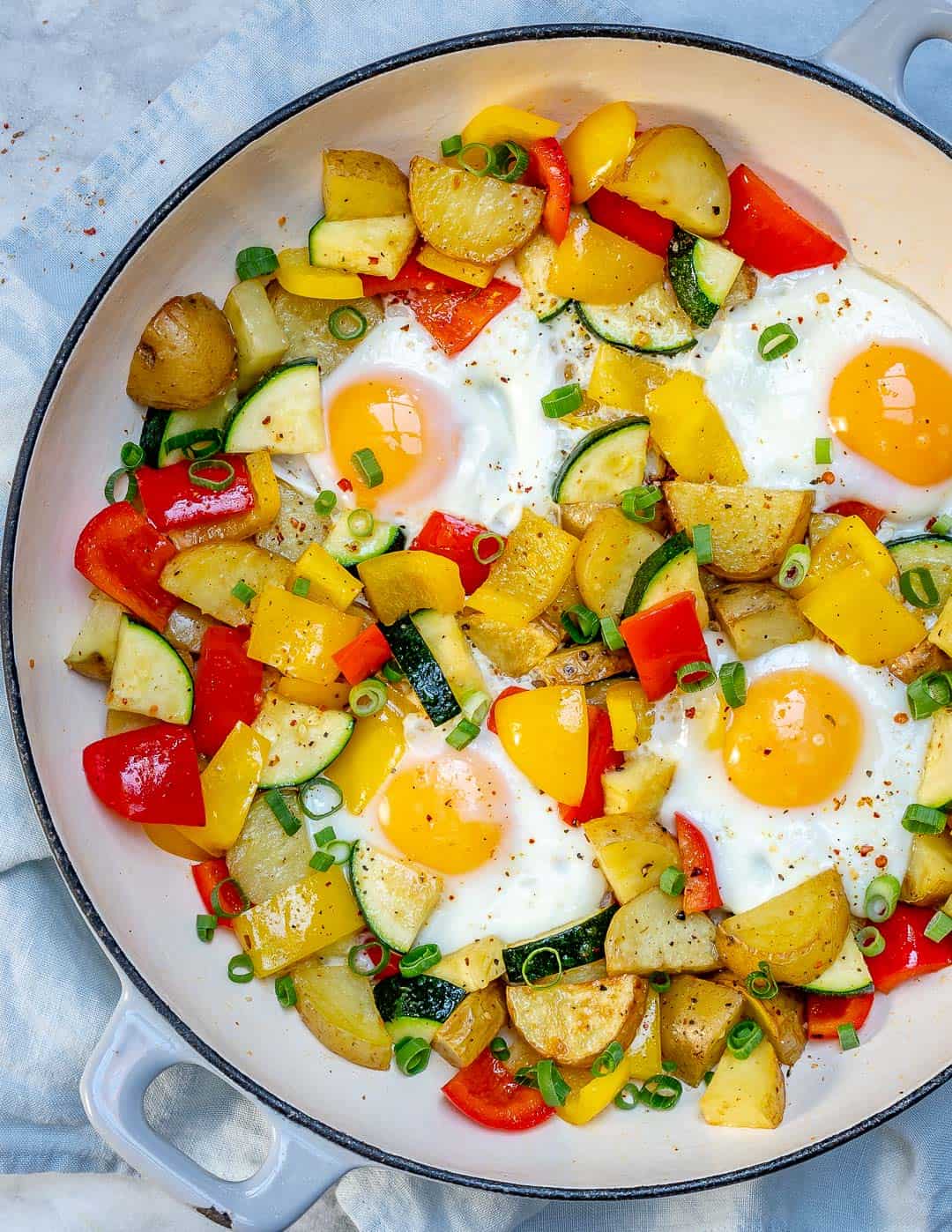 Easy One Pan Egg And Veggie Breakfast Recipe Healthy Fitness Meals