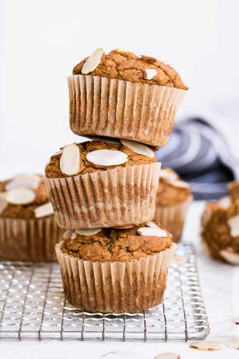 Stack of Gluten Free Pumpkin Muffins