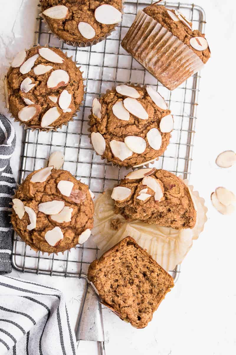 overhead shot of Gluten Free Pumpkin Muffins