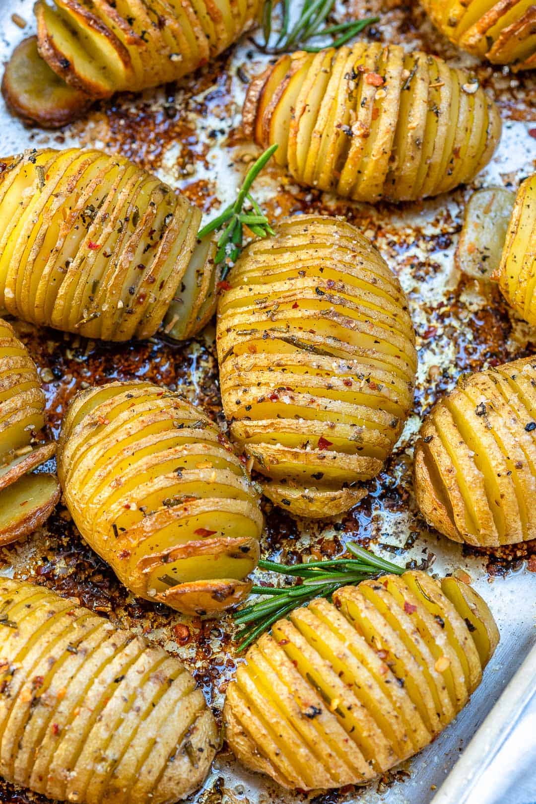 The Best Baked Garlic Butter Hasselback Potatoes | Healthy Fitness Meals