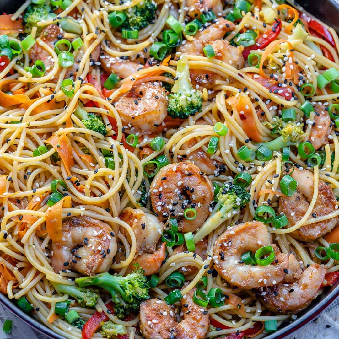 Easy Shrimp Stir Fry Noodles Recipe Healthy Fitness Meals