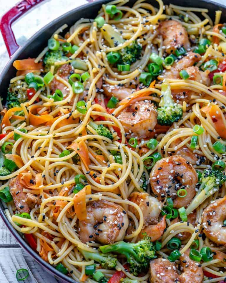 Easy Shrimp Stir Fry Noodles Recipe | Healthy Fitness Meals