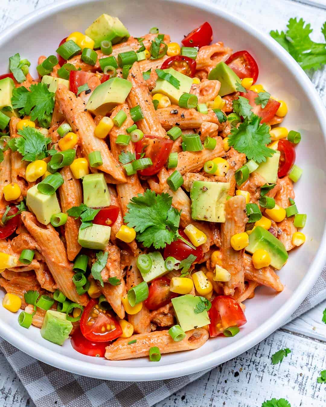 overhead shot of Taco Pasta Salad