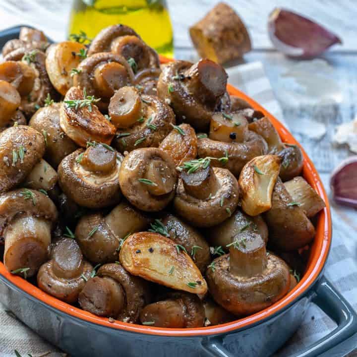 Healthy Garlic Oven Roasted Mushrooms Recipe - Healthy Fitness Meals