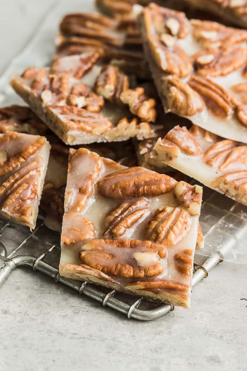 Crunchy, salty and sweet Pecan Brittles that are keto friendly