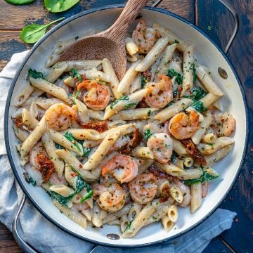 whole wheat penne with shrimp