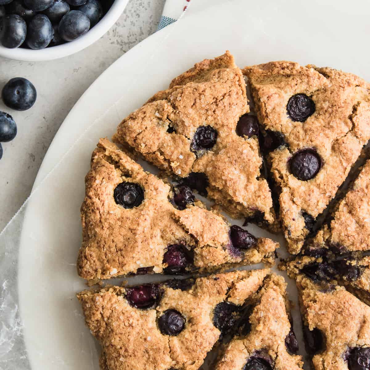 paleo blueberry scones on a plate