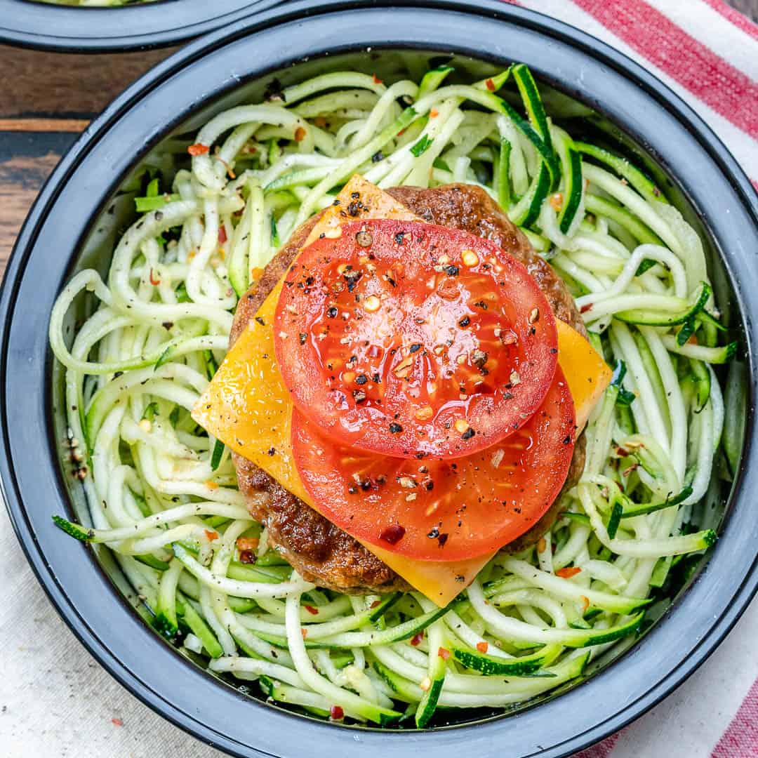 Turkey burger and zoodles
