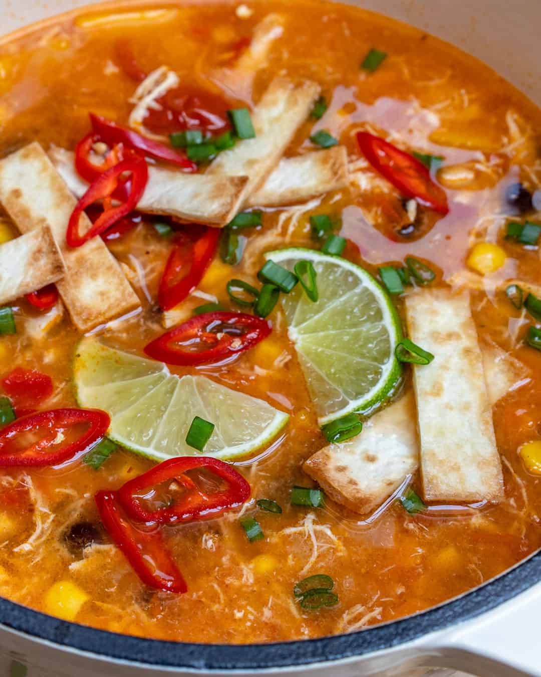 Easy Chili Chicken Tortilla Soup Healthy Fitness Meals