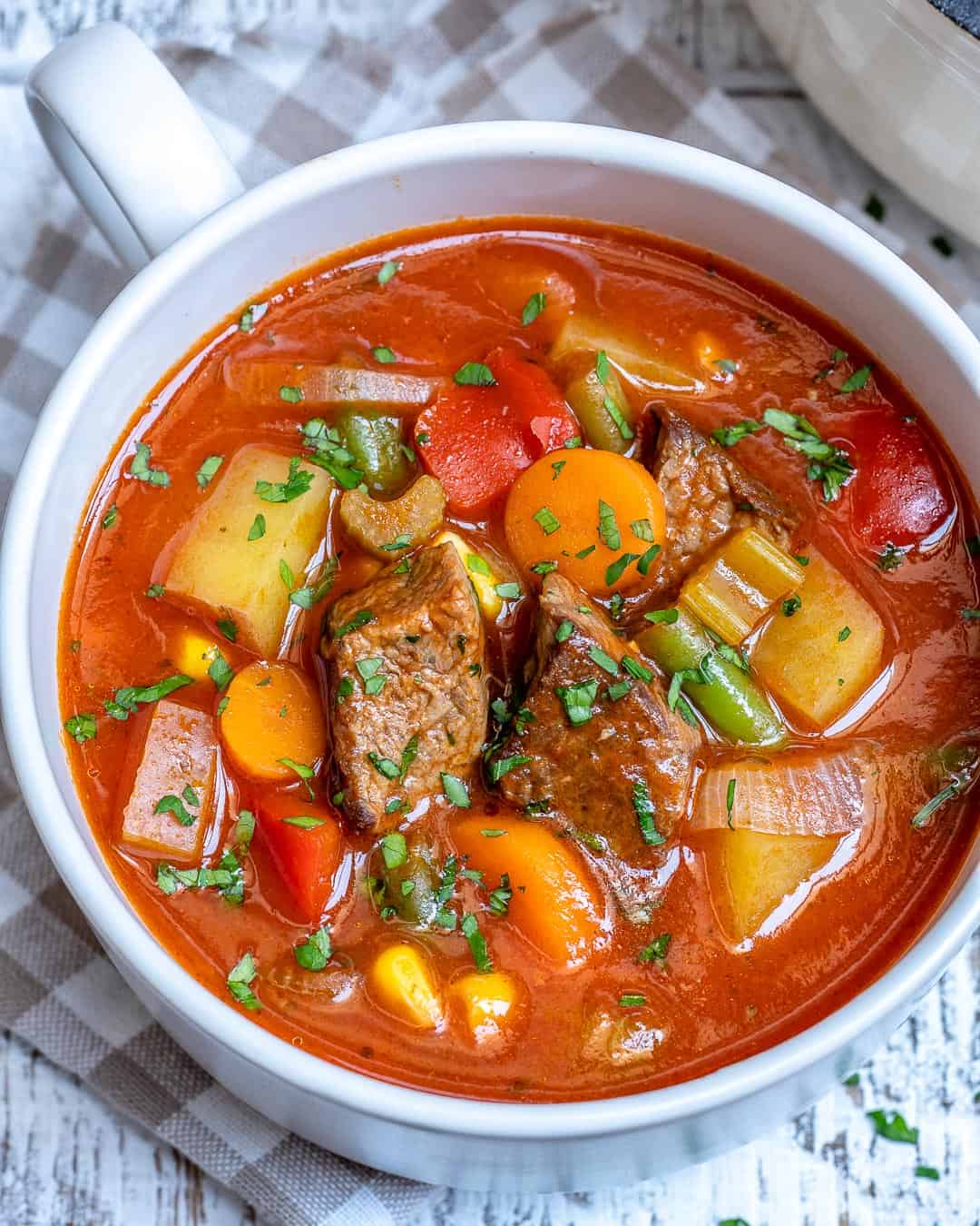 Beef cooking in pot