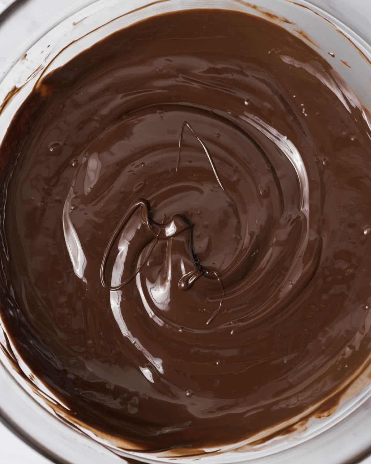 melted chocolate in a bowl.