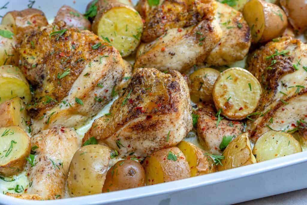 Easy Creamy Chicken Potato Bake | Healthy Fitness Meals