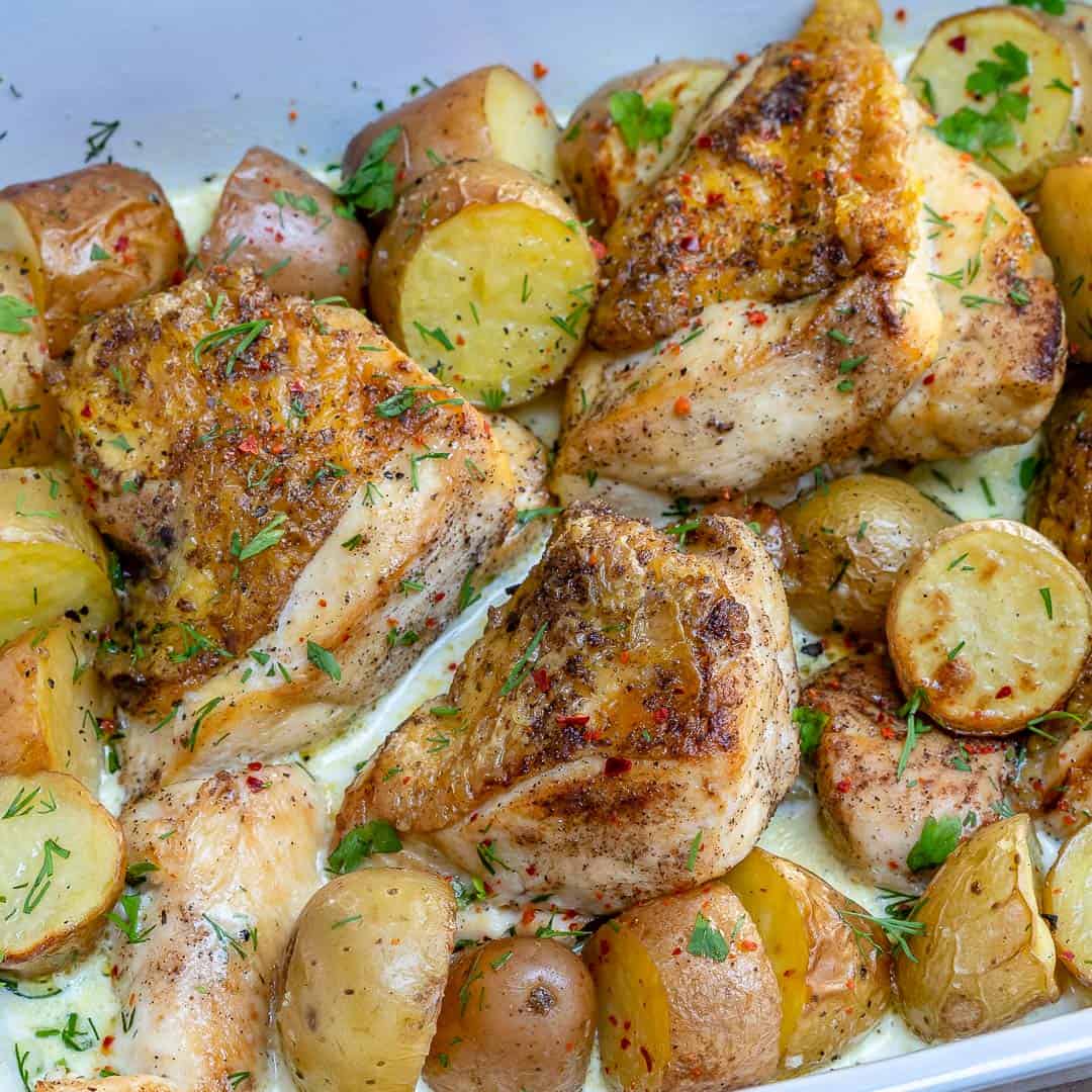 Easy Creamy Chicken Potato Bake | Healthy Fitness Meals