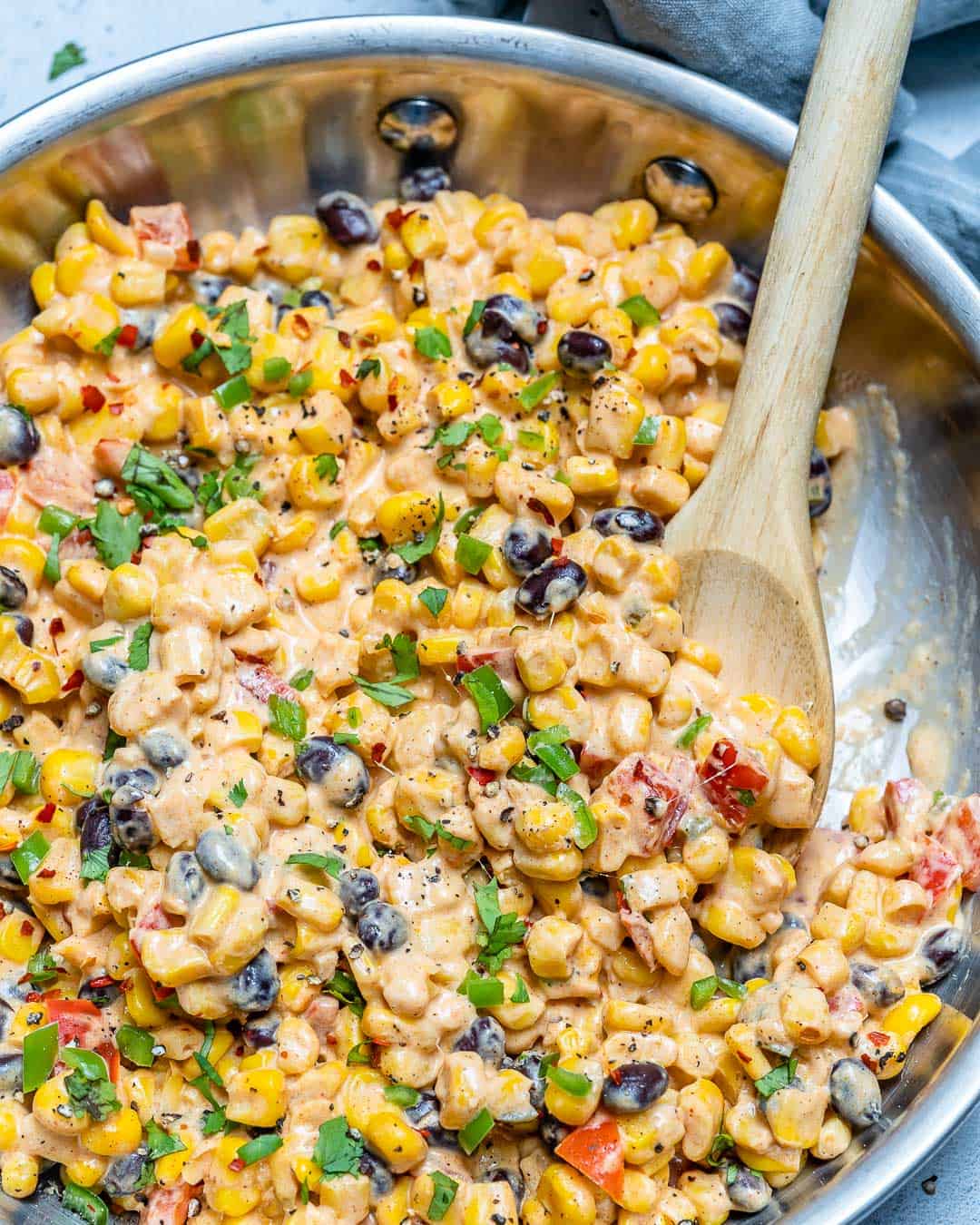 Creamy Mexican Street Corn Salad {ESQUITES} | Healthy Fitness Meals