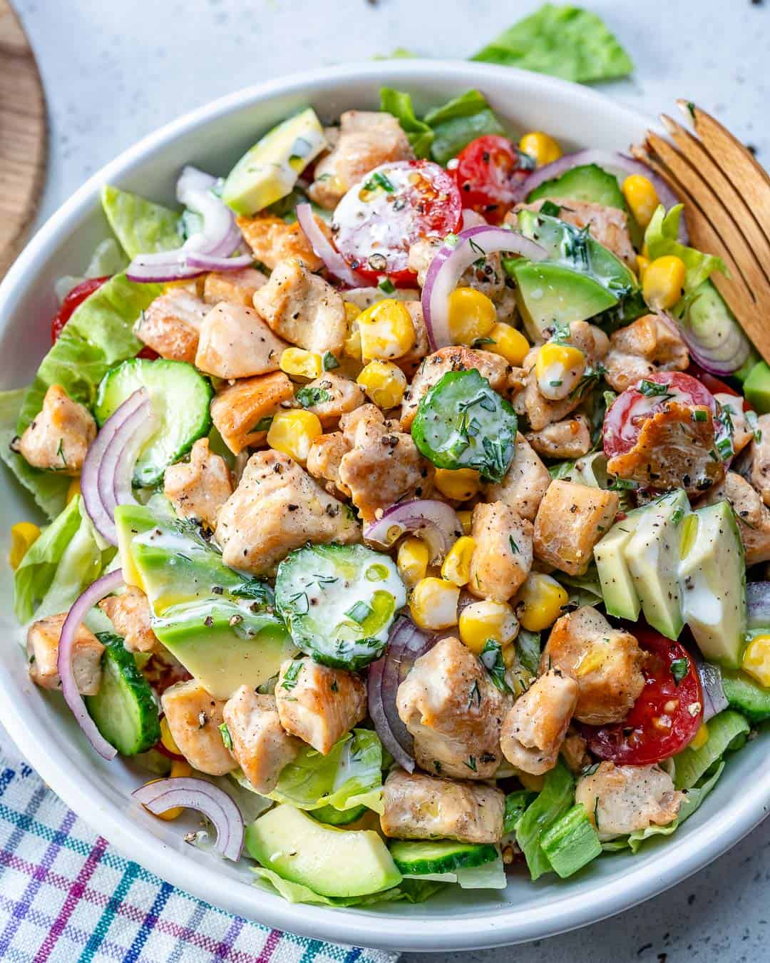 The BEST Chicken Chopped Salad - Healthy Fitness Meals