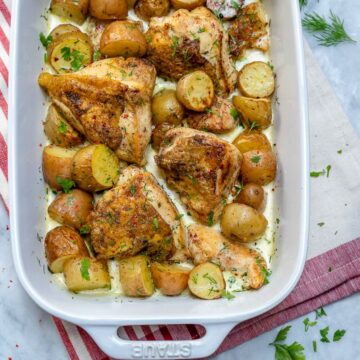 chicken baked with potatoes