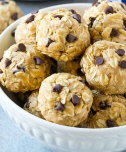 energy bites in a bowl.