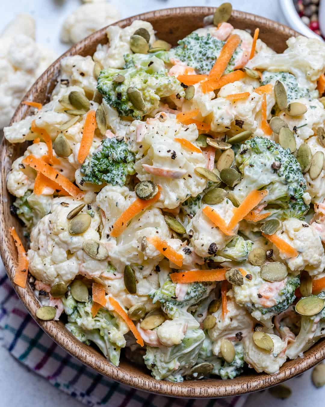 Easy Creamy Broccoli Cauliflower Salad Recipe Healthy Fitness Meals